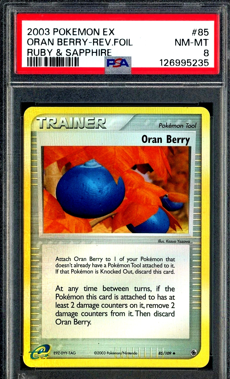 2003 Pokemon EX Ruby & Sapphire #85/109 Oran Berry Reverse Foil PSA 8 NM-MT
