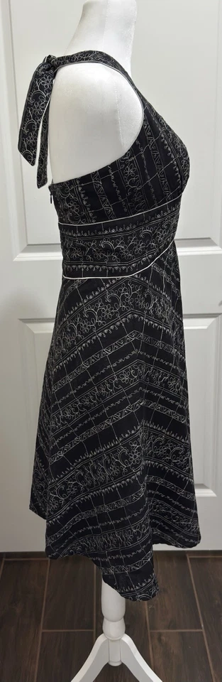Vestido Halter Casa Blanca Mercado Negro Bordado Lino/Algodón Talla 6 Foto 3 de 4