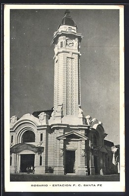 Rosario, Estacion F. C. Santa Fe, Postcard 