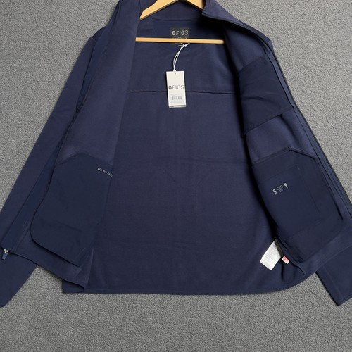 Figs Herren Jacke On Shift Fleece Navy Medium Full Zip Langarm Taschen - Bild 6 von 17