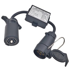 US to EU 7 Pin Trailer Adapter with Separate Brake Tail Light Wiring