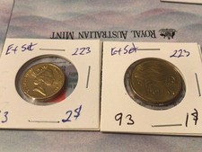 1993 1 and 2 dollar coin ex set unc 223