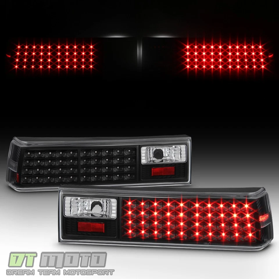 Black 1987-1993 Ford Mustang LED Tail Lights Brake Lamps 87-93 Left+Right Pair — 第 2/4 张图片