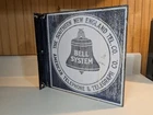 Vtg Bell System New England Telephone Telegraph Company  Porcelain Sign Flanged