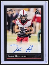 2021 Leaf Memories #BG-JH1 Jadon Haselwood RC 1992 Auto Spectrum Black /10
