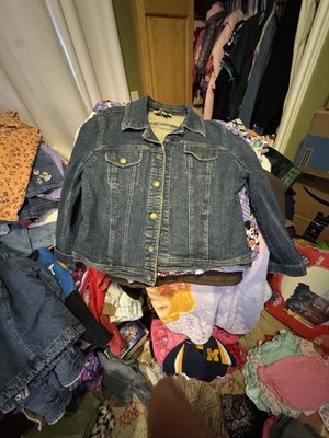 AMI Jean Jacket Authentic Pristine Size L Live A Little Y2k VTG Denim Womens