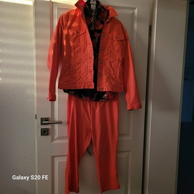 Leichte Caprihose  in Aprikot als Schlupfhose mit Gummibund Gr 40