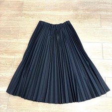 COMME des GARCONS Poly Blend Pleated Skirt Black Waist 70-100cm Length 83cm