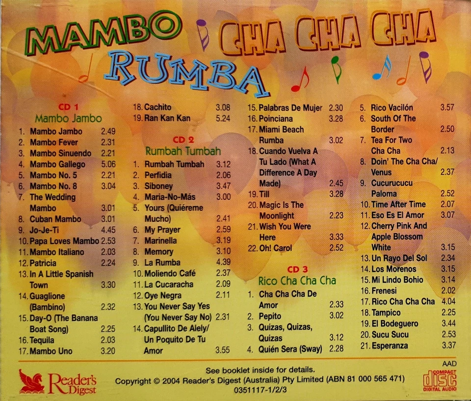 Mambo Rumba Cha Cha Cha 3CD Tito Puente, ‎Claude Blouin, Pepe Leon-Ambros Seelos - Image 2 of 2