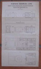 DOMINICA (Furness)  c1930 DECK PLAN