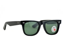 Ray-Ban RB2140 Original Wayfarer Black Frame Polarized Green Lens 50mm Unisex