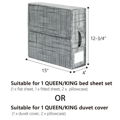 Pack Bed Sheet Organizers Storage, Foldable Bedding Storage Box Container Window - Picture 6 of 6