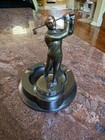 Cast Metal Cigarette / Cigar Ashtray Golfer Statue Personalized Golf Trophy — photo 4
