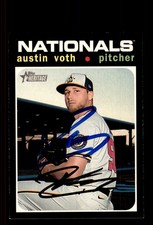 Signed Baseball Card Auto Austin Voth 2020 Topps Heritage #695 Nationals