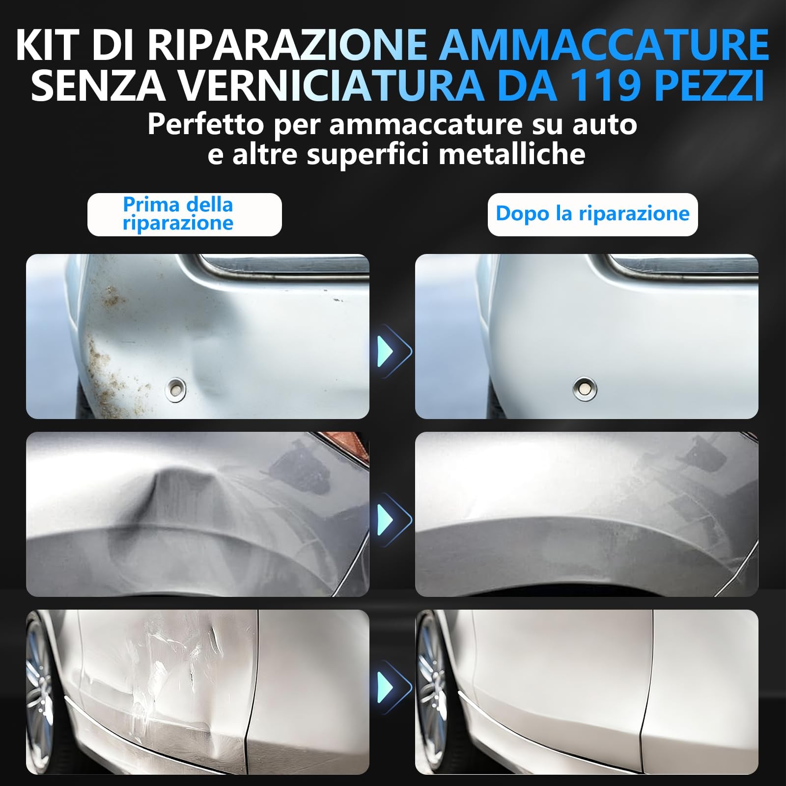 Tirabolli Carrozzeria Kit 119pcs Ventosa Carrozzeria Auto Kit Ripara Estrattore - Miniatura 2