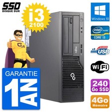 PC Fujitsu Esprimo E500 E85+ DT Intel i3-2100 RAM 4Go SSD 240Go Windows 10 Wifi