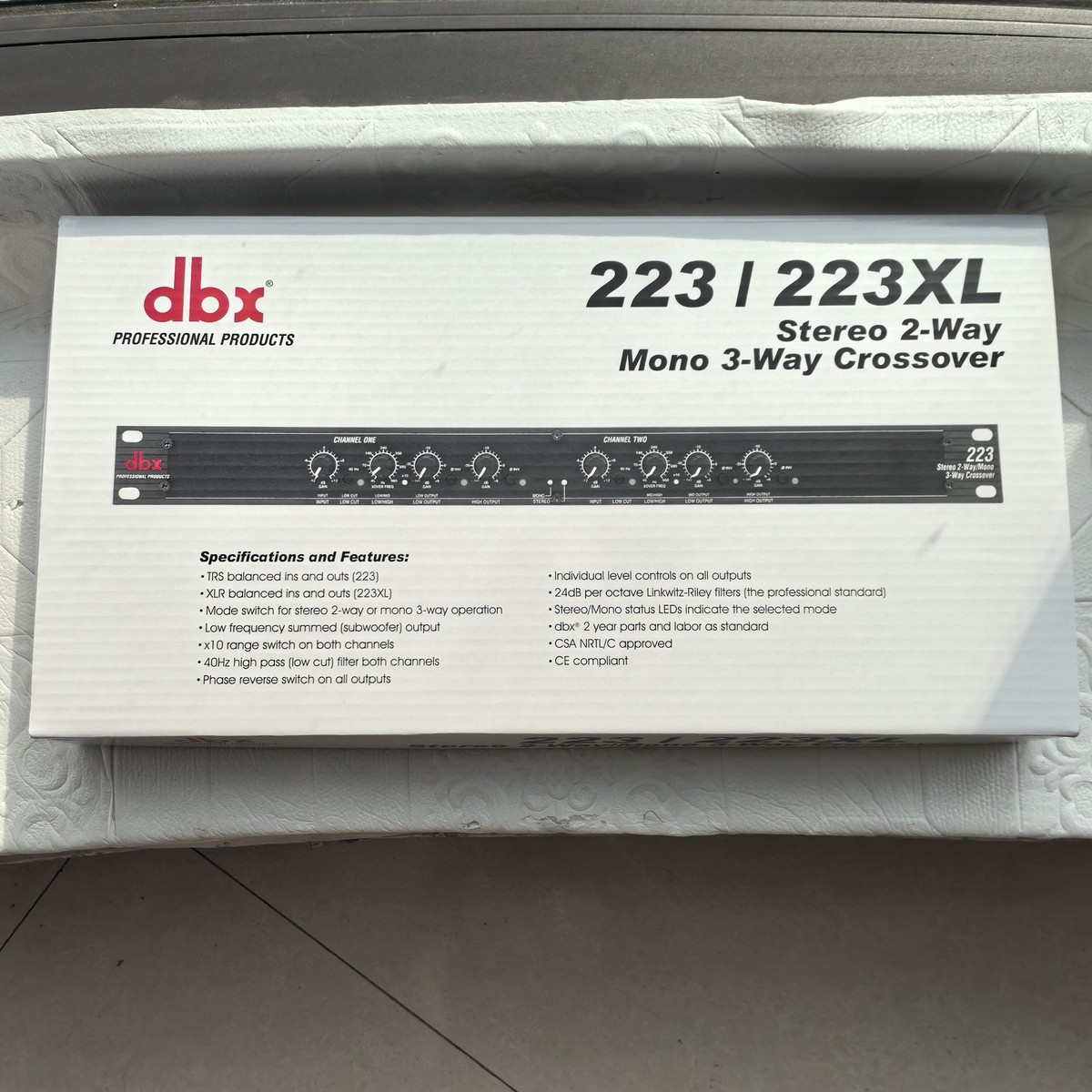 dbx 223XL Stereo 2-way Mono 3-way Crossover 1u96 for sale online