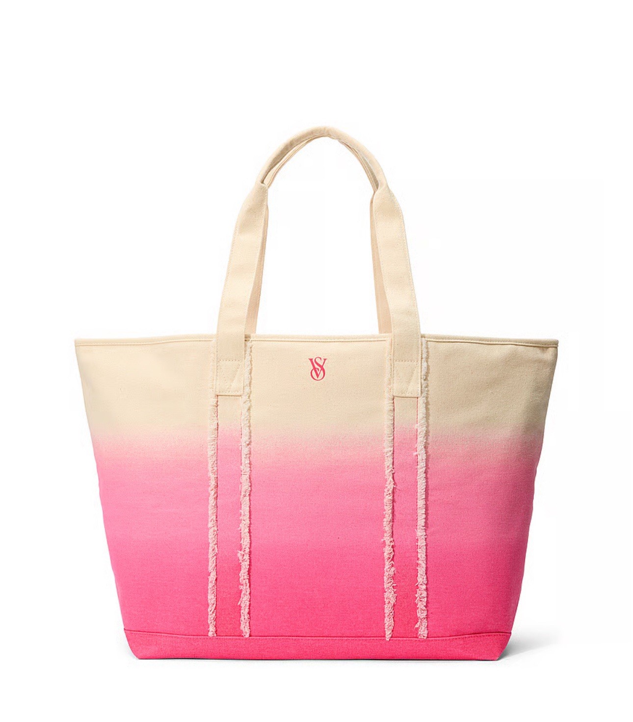 Victoria's Secret Ombre Canvas Beach Zip Tote Bag New $49 MSRP