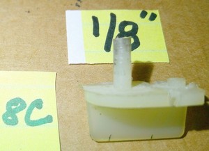 White Pick-up Guide 1/32nd Small 1/8" shaft Slot Car Vintage Original Used #8C