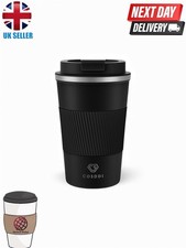 CS COSDDI Travel Mugs, Insulated Cup With Leakproof Lid -(Black-A, 380 ml)