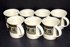 Vintage Mikasa Intaglio Arabella Ceramic 3 1/2" Coffee Mugs Cups Set of 7 CAC01