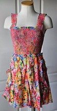 NEW $550 Alice + Olivia Size 0 Jocelyn Smocked Ruffle Floral Minidress Dress NWT