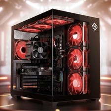 Top end Gaming pc with red led cooling fans