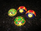 Tin Round Lady Bugs Turtles Lot of 4 2 of each Push Motors 50+ Years Old — photo 1