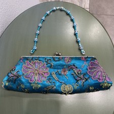 Beaded  Embroidered Sequin Flower Evening Bag...