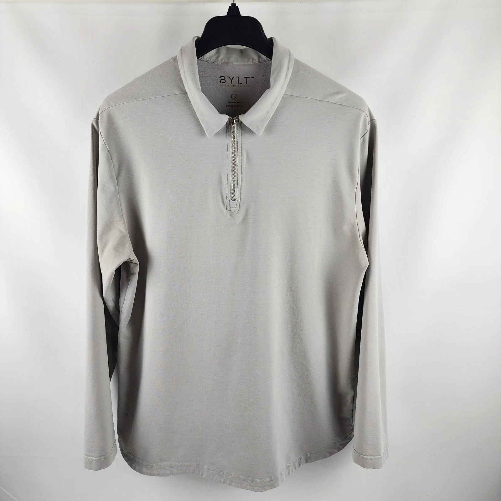Bylt Shirt Mens XL Gray Premium Basic L/S 1/4 Zip
