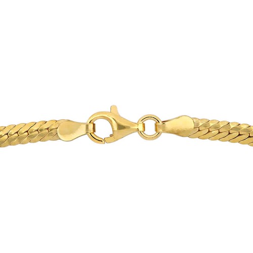 AMOUR 3mm Herringbone Bracelet In Yellow Plated Sterling Silver 7.5 In - 第 2/4 張圖片