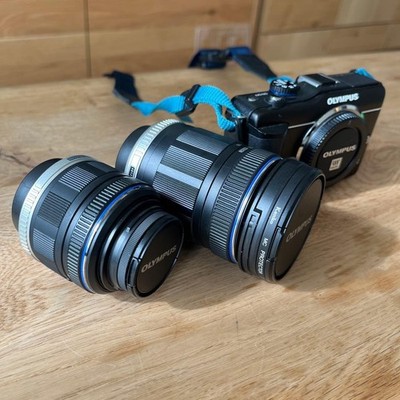 Olympus E-PL1 Spiegellose Kamera mit 2 Objektiven Auslösungen aus Japan