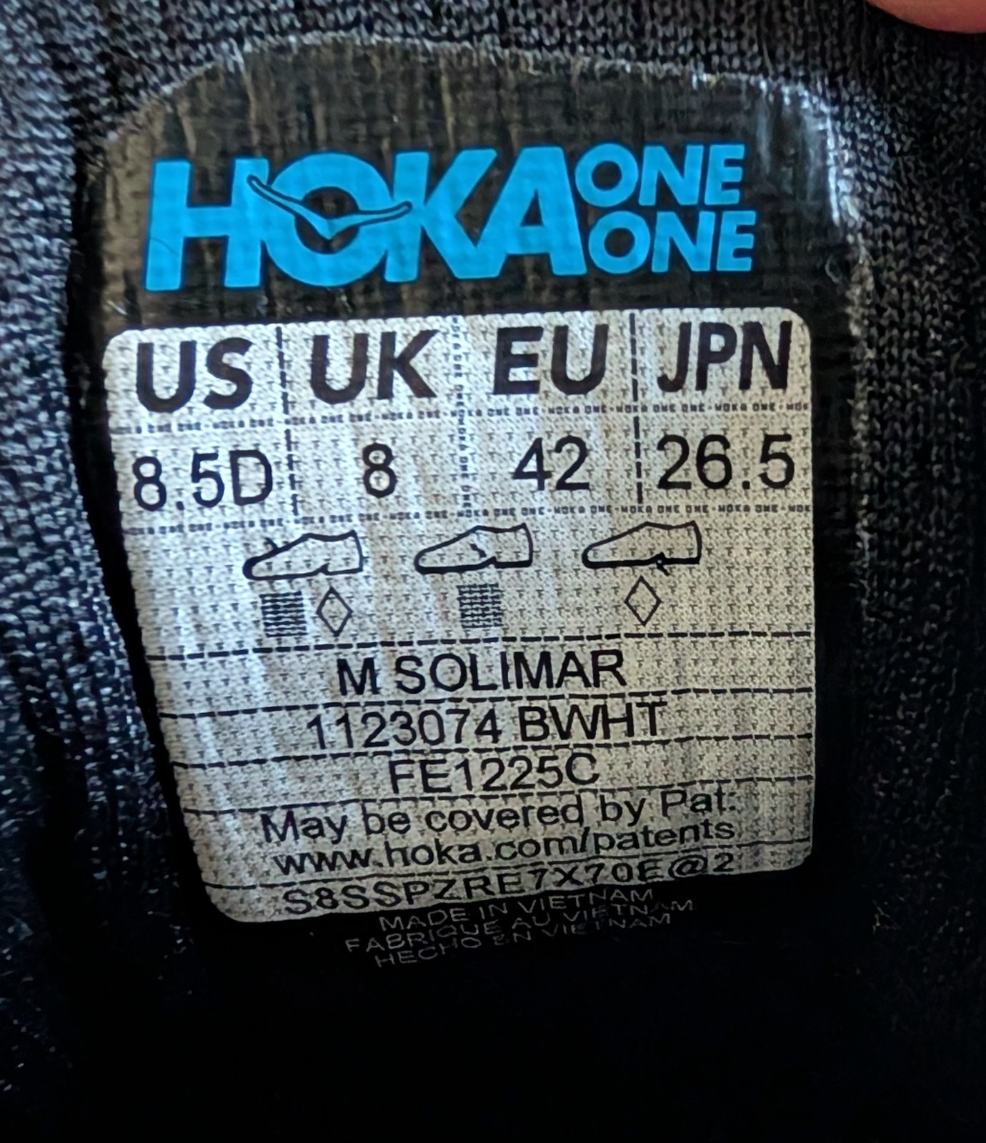 Hoka One One Solimar 1123074 BWHT Running Shoes Black White Men 8.5  D Women 10. thumbnail 10