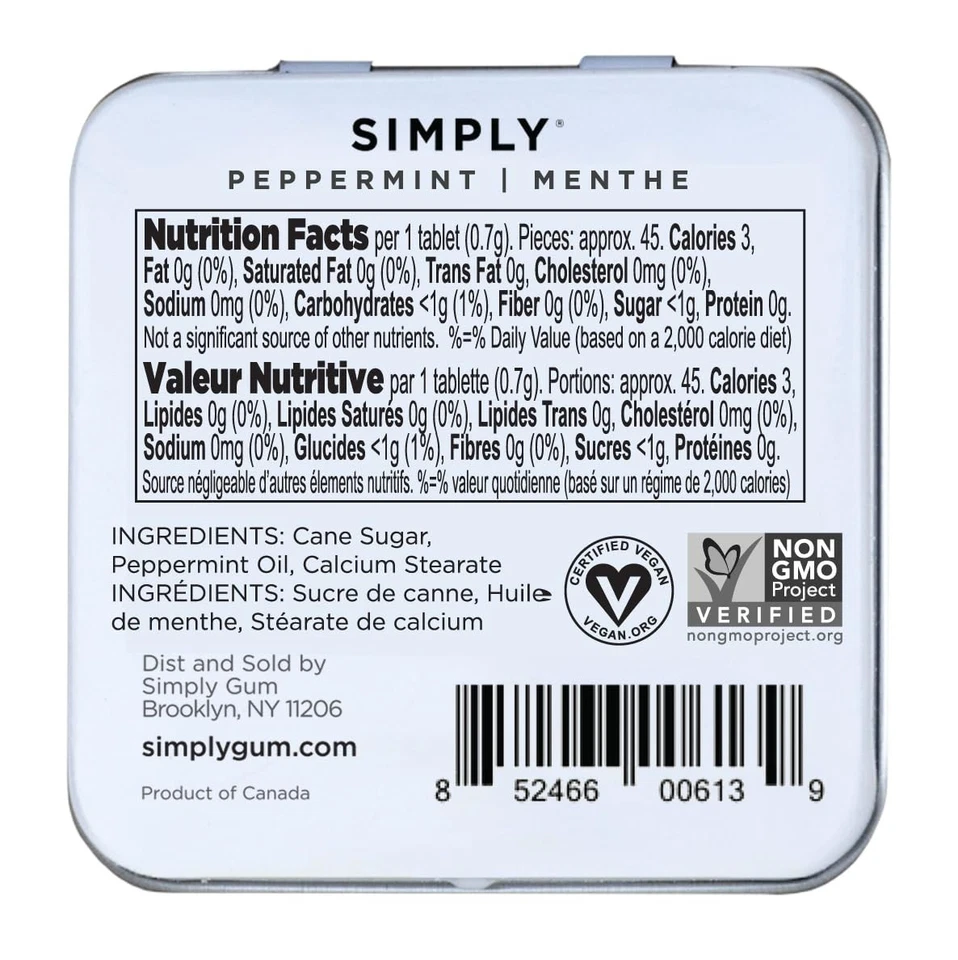 Simply Mints 薄荷 6 包 (180 件) 天然有机犹太呼吸薄荷 — 第 3/4 张图片