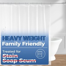downluxe Shower Curtain Liner, PEVA 72"W x 72"L Pack of 1 , 2b. Clear 8g