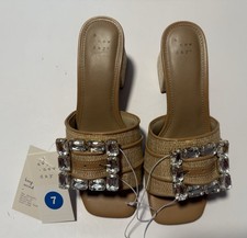A New Day Rhinestone Buckle Heeled Sandals Size 7   New With Tags