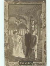 Pre-Linen Slight Risque Interest MEN STEP ON WOMAN'S DRESS : clearance AB7527