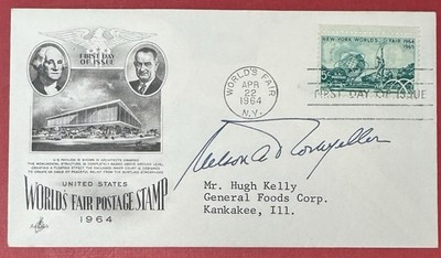 Nelson A. Rockefeller, Autograph on U.S. Scott #1244, N.Y. World's Fair F.D.C.