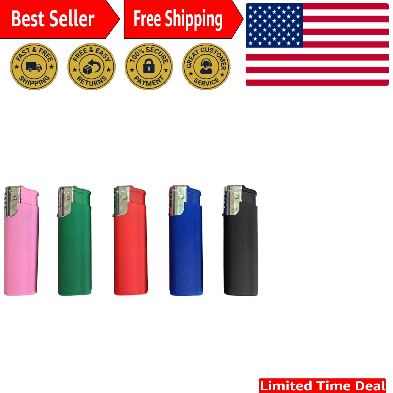- Assorted Colors, Soft Touch Rubber Finish