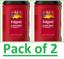 2 PACK - Folgers Classic Roast Ground Coffee ☕ 43.5 Oz (Total 87 Oz) FRESH!! 10.74 per pound