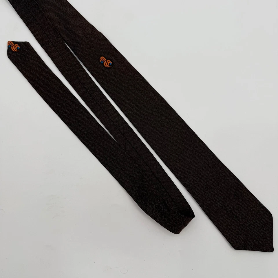 Wembley винтажный мужской галстук коричневый сплетенный текстурированный официальный галстук деловой повседневный - Изображение 3 из 4