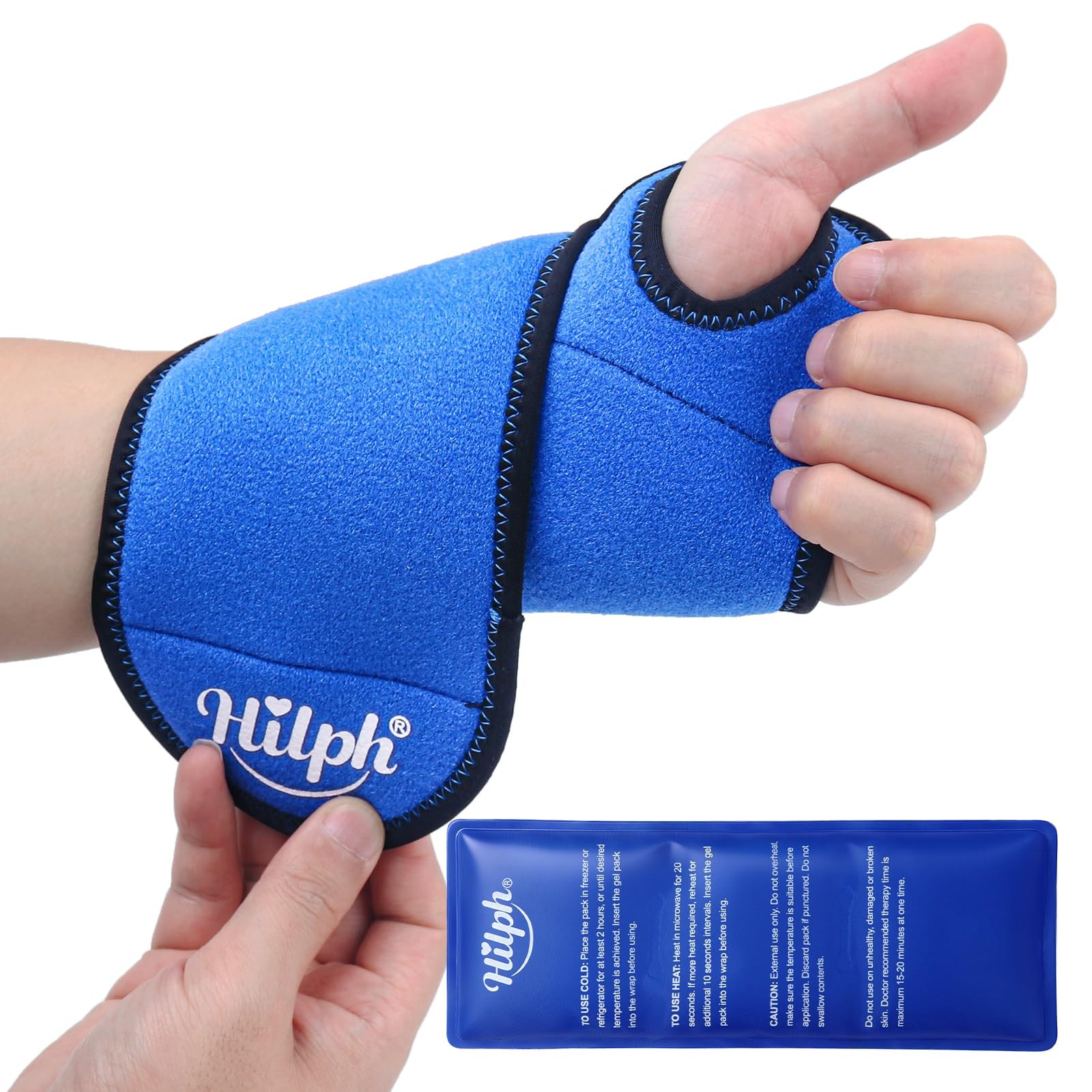 Hilph Wrist Ice Pack Wrap for Carpal Tunnel Relief, 1 Count (Pack of 1), Blue