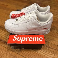Size 8.5 - Nike Air Force 1 x Supreme Low Box Logo - White for 