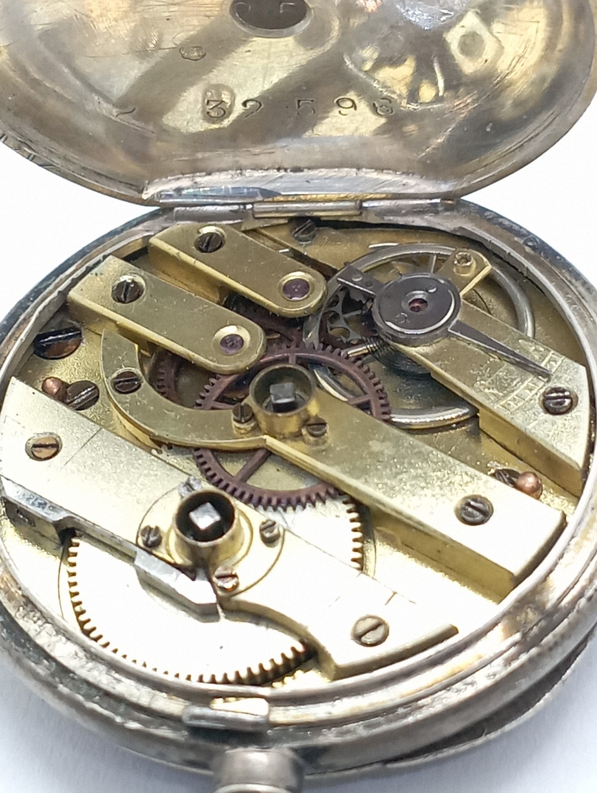 Antique Small KEY WIND SOLID SILVER POCKET WATCH … - image 18