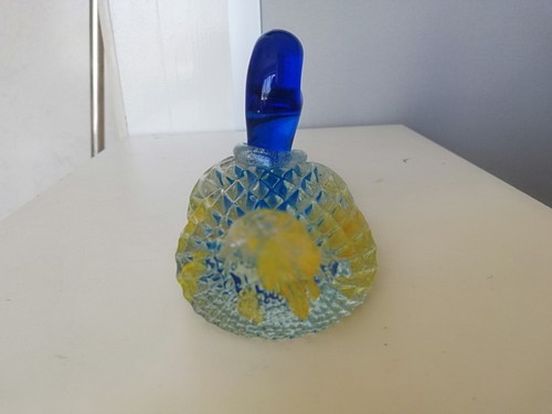 Anatra in vetro di Murano vintage giallo chiaro blu 6" - Foto 9 di 18