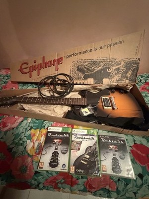 Epiphone Electric Guitar Lot + Xbox 360 & Psx3 Games + Rocksmith Cable