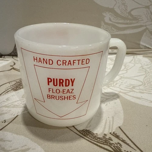 Vintage Federal Glass Mug Cup Hand Crafted Purdy Flo-Eaz Brushes Rollers HTF