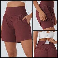 Halara SoftlyZero Airy Super High Waist 2-in-1 Cool Touch 7" Yoga Shorts M
