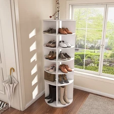 6-Tier Adjustable Rotating Shoe Rack Tower 360 Rotatable Storage Display Rack