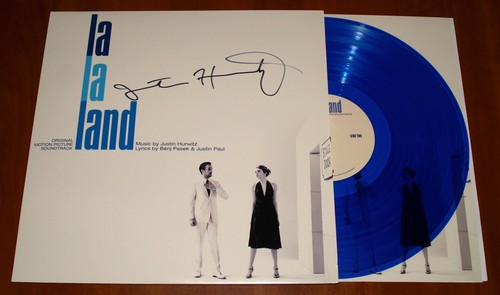LA LA LAND OST JUSTIN HURWITZ *RARE* SIGNED LP BLUE VINYL & 7" SINGLE PROMO !! - Foto 5 di 8